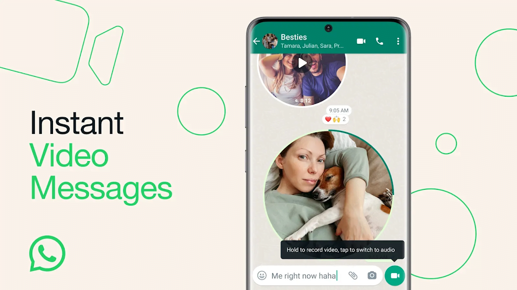 whatsapp instant video messege features